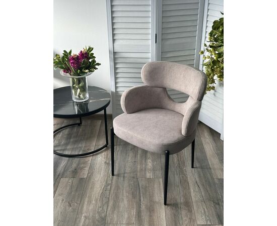 Стул VALTER AR627-11B Молочный, ткань / Черный каркас, ®DISAUR, изображение 3 | Интернет магазин мебели и декора LifeDekor