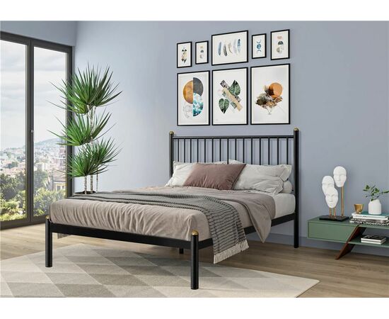 Кровать односпальная АРЗУ (120х200/металлическое основание) Черный | Интернет магазин мебели и декора LifeDekor