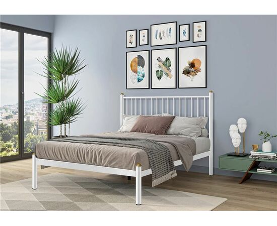 Кровать односпальная АРЗУ (120х200/металлическое основание) Белый | Интернет магазин мебели и декора LifeDekor