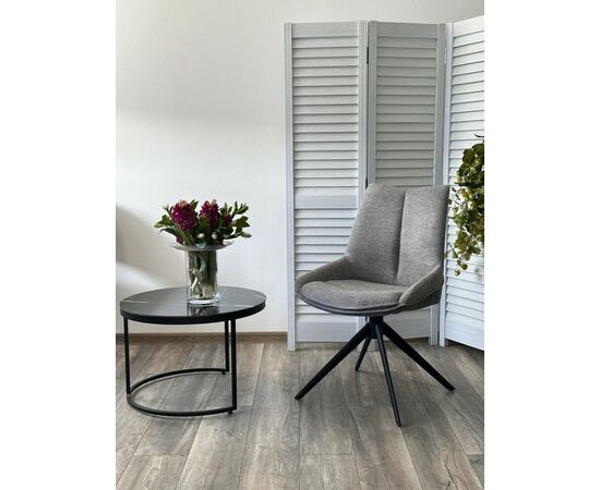 Стул OSKAR 360 град. поворот. KN01-03 Серый/ BZ1046-02 Темно-серый/ Черный, ®DISAUR, изображение 5 | Интернет магазин мебели и декора LifeDekor