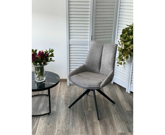 Стул OSKAR 360 град. поворот. KN01-03 Серый/ BZ1046-02 Темно-серый/ Черный, ®DISAUR, изображение 3 | Интернет магазин мебели и декора LifeDekor