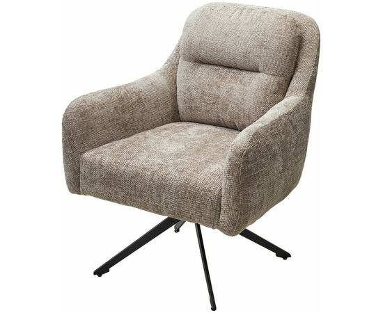 Кресло поворотное SHADE 360 град., ткань HAGA30, цвет светло-бежевый / черный каркас, ®DISAUR | Интернет магазин мебели и декора LifeDekor