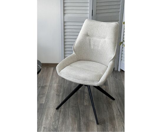 Стул OLAF 360 град. поворот. RAVEN22 Бежево-белый, ткань / Черный, ®DISAUR, изображение 2 | Интернет магазин мебели и декора LifeDekor