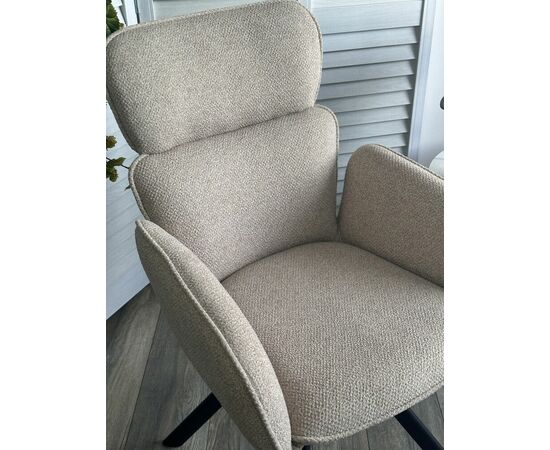 Стул LONG 360 град. поворот.NS04 Крем, букле / черный каркас, М-City, изображение 3 | Интернет магазин мебели и декора LifeDekor