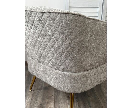 Кресло MUSSELS 3018-03 светло-серый, шенилл / золотой каркас, ®DISAUR, изображение 4 | Интернет магазин мебели и декора LifeDekor