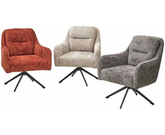 Кресло поворотное SHADE 360 град., ткань HAGA30, цвет светло-бежевый / черный каркас, ®DISAUR, изображение 2 | Интернет магазин мебели и декора LifeDekor