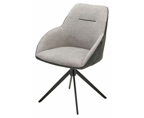Стул TORNADO 360 град. Серый Brego-07, ткань/ темно-серый Modern-454, велюр/ черный каркас, DISAUR | Интернет магазин мебели и декора LifeDekor