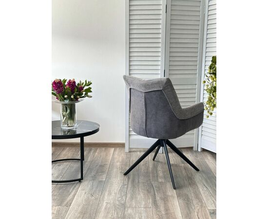 Стул PONTUS 360 град. поворот. KN01-03 Серый/ BZ1046-02 Темно-серый/ Черный, ®DISAUR, изображение 4 | Интернет магазин мебели и декора LifeDekor