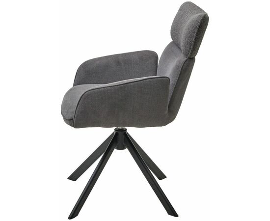 Стул TRIS 360 град. поворот с возвратом, Davis Nowo 92 серый, букле /Point 90 серый/ Черный, ®DISAUR, изображение 8 | Интернет магазин мебели и декора LifeDekor