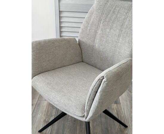 Стул YOZEF 360 град. поворот. KN01-04 Светло-серый, ткань / Черный, ®DISAUR, изображение 5 | Интернет магазин мебели и декора LifeDekor