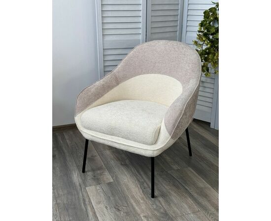 Кресло SION 3018-01 белый / 3018-10 бежевый, шенилл / черный каркас, ®DISAUR, изображение 6 | Интернет магазин мебели и декора LifeDekor