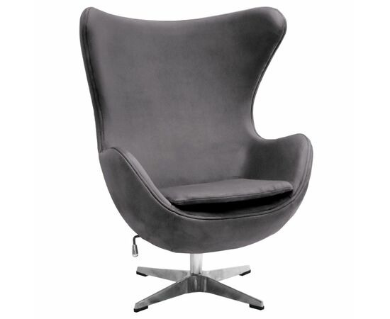 Кресло EGG STYLE CHAIR тёмно-серый, искусственная замша | Интернет магазин мебели и декора LifeDekor