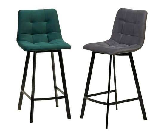 Полубарный стул CHILLI-QB SQUARE зеленый #19, велюр/ черный каркас (H=66cm) М-City, изображение 5 | Интернет магазин мебели и декора LifeDekor