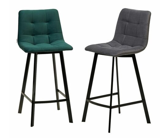 Полубарный стул CHILLI-QB SQUARE серый #27, велюр/ черный каркас (H=66cm) М-City, изображение 5 | Интернет магазин мебели и декора LifeDekor