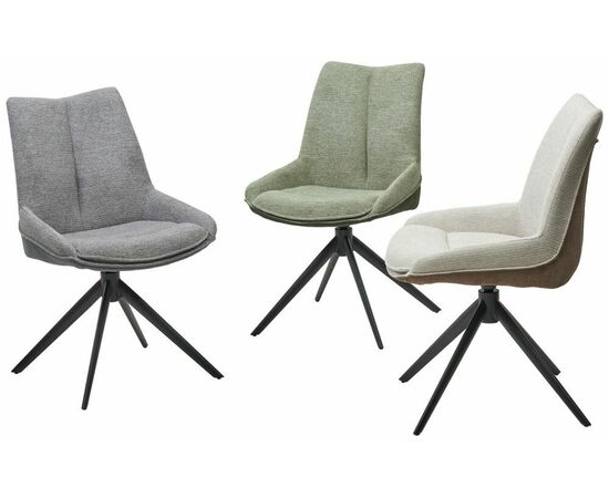 Стул OSKAR 360 град. поворот. KN01-05 Бежевый/ BZ1046-21 Коричневый/ Черный, ®DISAUR, изображение 7 | Интернет магазин мебели и декора LifeDekor