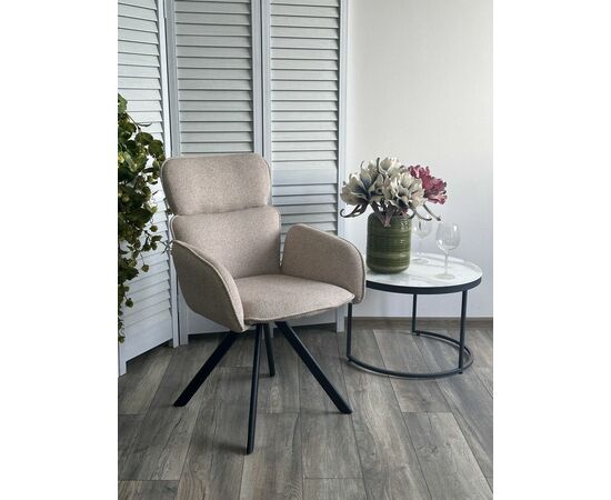 Стул LONG 360 град. поворот.NS04 Крем, букле / черный каркас, М-City, изображение 2 | Интернет магазин мебели и декора LifeDekor