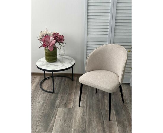 Стул GLORIA White CHACHA-140,  ткань/ черный каркас, ®DISAUR, изображение 6 | Интернет магазин мебели и декора LifeDekor