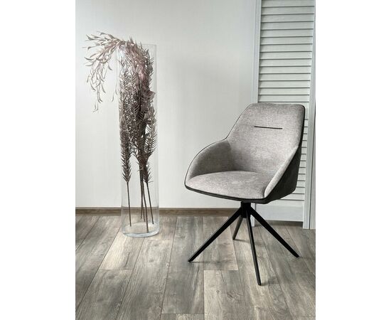 Стул TORNADO 360 град. Серый Brego-07, ткань/ темно-серый Modern-454, велюр/ черный каркас, DISAUR, изображение 3 | Интернет магазин мебели и декора LifeDekor