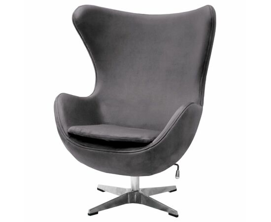 Кресло EGG STYLE CHAIR тёмно-серый, искусственная замша, изображение 3 | Интернет магазин мебели и декора LifeDekor