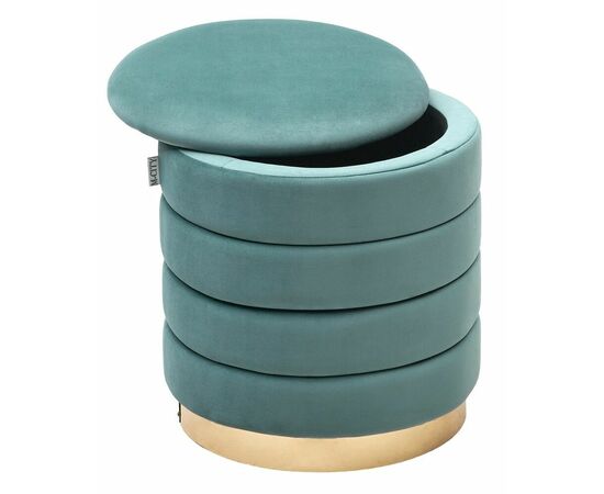 Пуф для гостиной ФРЕД бирюзовый BM-88, велюр / золотой каркас М-City, изображение 6 | Интернет магазин мебели и декора LifeDekor