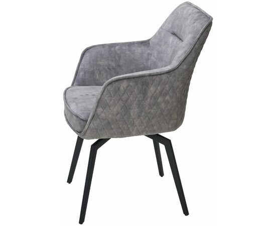 Стул RENLY 180 град. поворот. 7525-180 Серый, велюр / Черный, ®DISAUR, изображение 6 | Интернет магазин мебели и декора LifeDekor