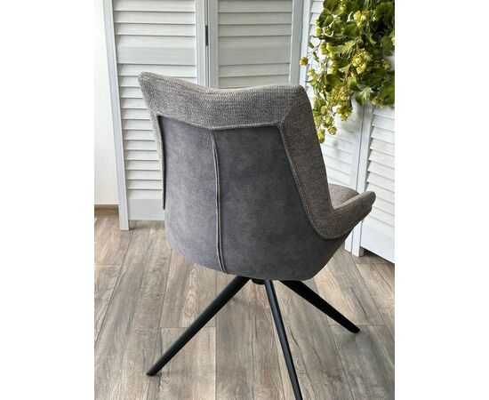 Стул OSKAR 360 град. поворот. KN01-03 Серый/ BZ1046-02 Темно-серый/ Черный, ®DISAUR, изображение 2 | Интернет магазин мебели и декора LifeDekor