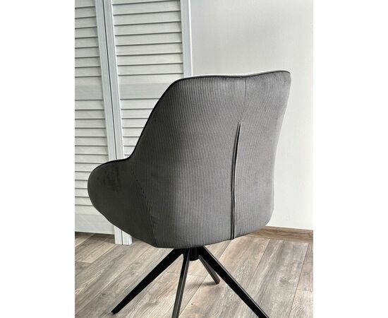 Стул TORNADO 360 град. Серый Brego-07, ткань/ темно-серый Modern-454, велюр/ черный каркас, DISAUR, изображение 2 | Интернет магазин мебели и декора LifeDekor