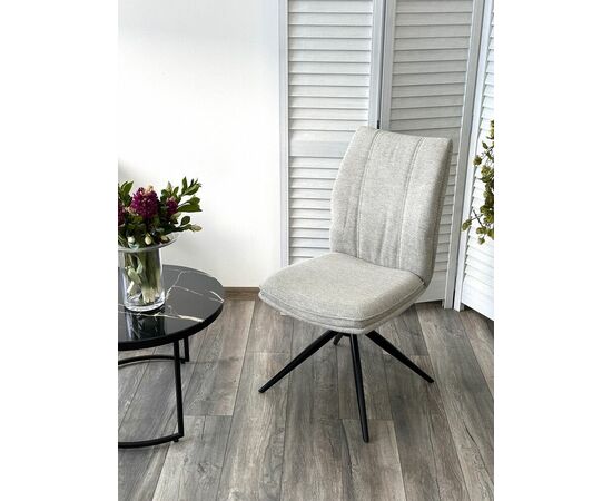 Стул YOHAN 360 град. поворот. KN01-04 Светло-серый, ткань / Черный, ®DISAUR, изображение 4 | Интернет магазин мебели и декора LifeDekor