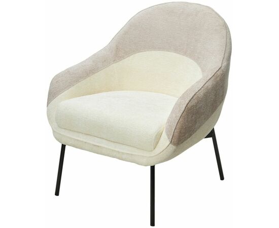 Кресло SION 3018-01 белый / 3018-10 бежевый, шенилл / черный каркас, ®DISAUR | Интернет магазин мебели и декора LifeDekor
