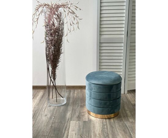 Пуф для гостиной ФРЕД бирюзовый BM-88, велюр / золотой каркас М-City, изображение 2 | Интернет магазин мебели и декора LifeDekor