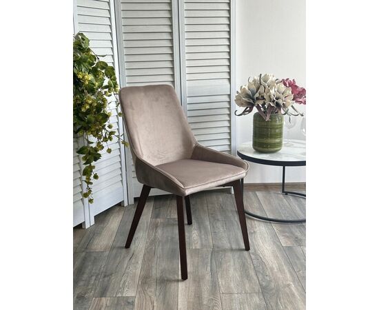 Стул CRISTIAN Future-009 латте, велюр / орех, ®DISAUR, изображение 5 | Интернет магазин мебели и декора LifeDekor