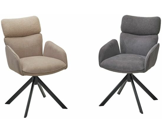 Стул TRIS 360 град. поворот с возвратом, Davis Nowo 92 серый, букле /Point 90 серый/ Черный, ®DISAUR, изображение 6 | Интернет магазин мебели и декора LifeDekor