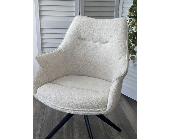 Стул OVE 360 град. поворот. RAVEN22 Бежево-белый, ткань / Черный, ®DISAUR, изображение 3 | Интернет магазин мебели и декора LifeDekor