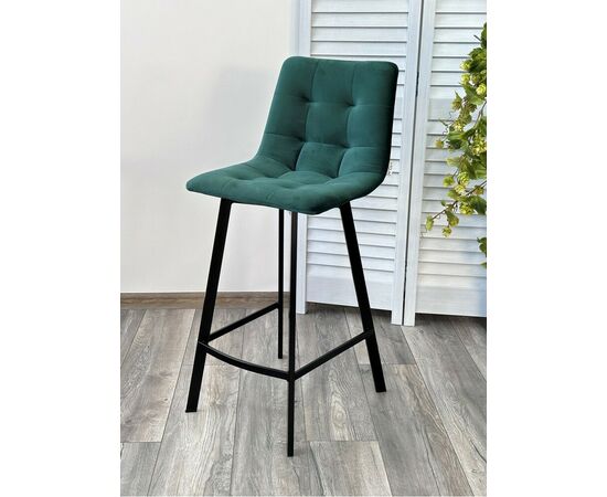 Полубарный стул CHILLI-QB SQUARE зеленый #19, велюр/ черный каркас (H=66cm) М-City, изображение 3 | Интернет магазин мебели и декора LifeDekor