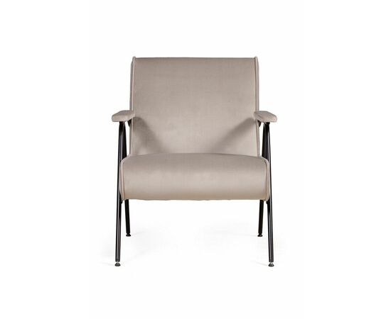 Кресло Andy с мягкими подлокотниками, бархат пепельно-бежевый 25 | Интернет магазин мебели и декора LifeDekor