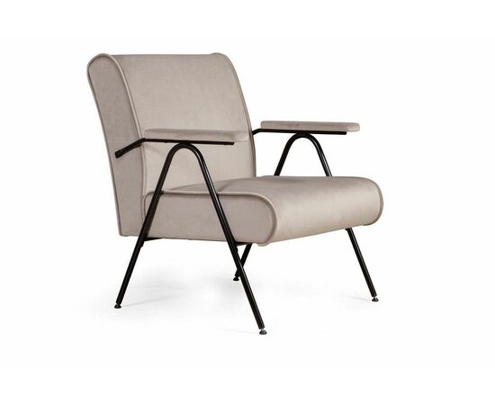 Кресло Andy с мягкими подлокотниками, бархат пепельно-бежевый 25, изображение 2 | Интернет магазин мебели и декора LifeDekor