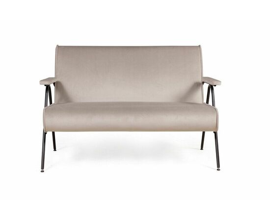 Andy диван двухместный с мягкими подлокотниками, бархат пепельно-бежевый 25, изображение 2 | Интернет магазин мебели и декора LifeDekor