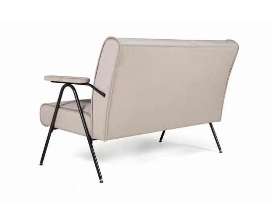 Andy диван двухместный с мягкими подлокотниками, бархат пепельно-бежевый 25, изображение 3 | Интернет магазин мебели и декора LifeDekor