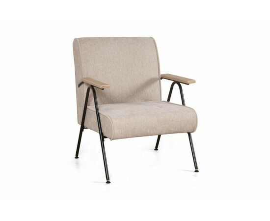 Кресло Andy с деревянными подлокотниками, шенилл Shantal beige | Интернет магазин мебели и декора LifeDekor