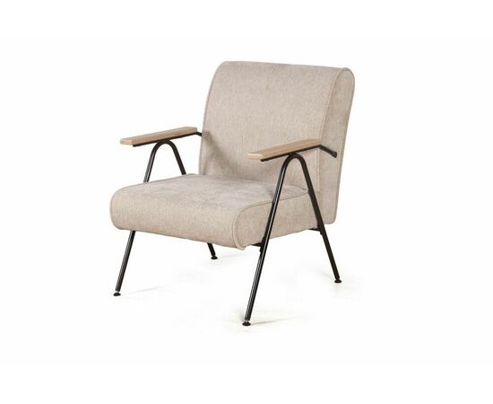 Кресло Andy с деревянными подлокотниками, шенилл Shantal beige, изображение 7 | Интернет магазин мебели и декора LifeDekor