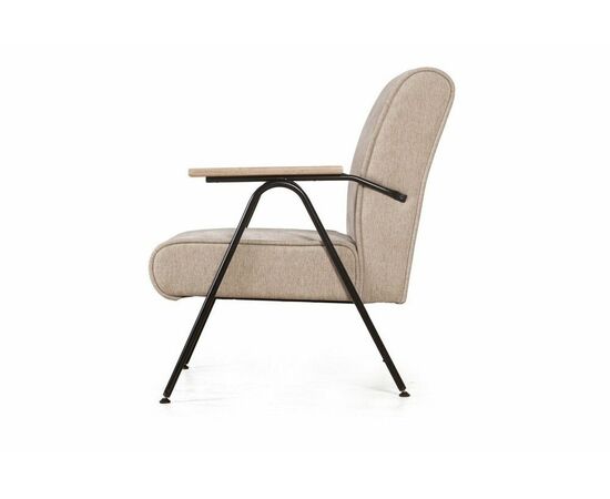 Кресло Andy с деревянными подлокотниками, шенилл Shantal beige, изображение 3 | Интернет магазин мебели и декора LifeDekor