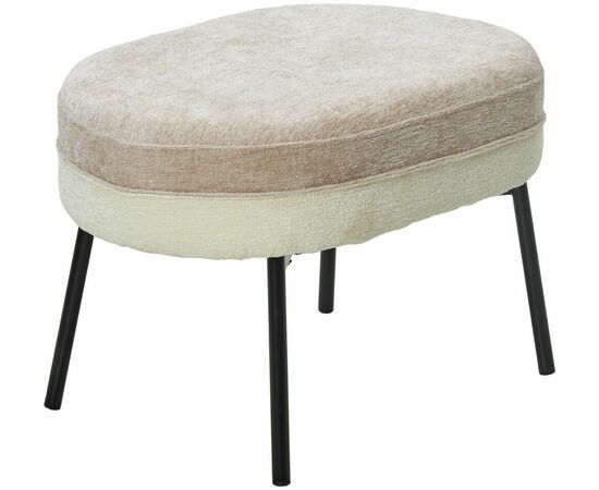 Пуф для гостиной RORY 3018-01 белый / 3018-10 бежевый, шенилл / черный каркас, ®DISAUR, изображение 2 | Интернет магазин мебели и декора LifeDekor