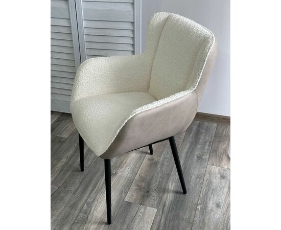 Стул VOLCANO Белый Wales-101, ткань / светло-бежевый Maison 09, экокожа/  черный каркас, DISAUR, изображение 7 | Интернет магазин мебели и декора LifeDekor