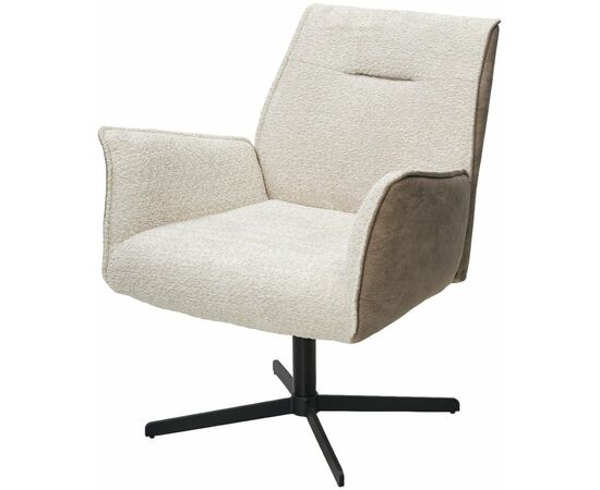 Кресло BELFAST 360 град. XD841-02 Бежевый, букле/ GINO-101 Бежевый, ткань/ Черный, ®DISAUR | Интернет магазин мебели и декора LifeDekor