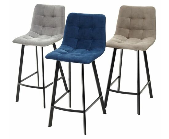 Полубарный стул CHILLI-QB SQUARE латте #25, велюр/ черный каркас (H=66cm) М-City, изображение 4 | Интернет магазин мебели и декора LifeDekor