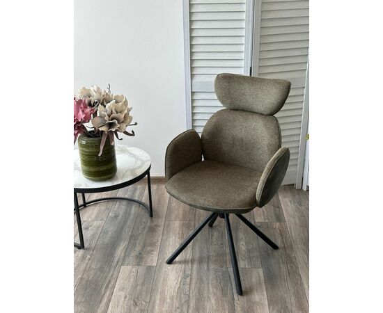 Стул VARDY 360 град.поворот. Brego-77 Зеленый, ткань/ 7525-156 Зеленый, велюр/Черный, ®DISAUR, изображение 4 | Интернет магазин мебели и декора LifeDekor