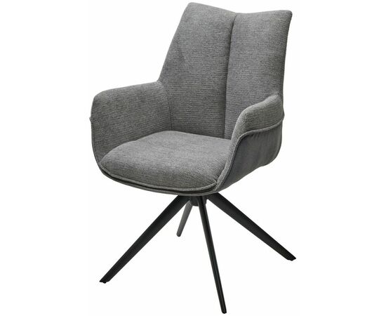 Стул PONTUS 360 град. поворот. KN01-03 Серый/ BZ1046-02 Темно-серый/ Черный, ®DISAUR | Интернет магазин мебели и декора LifeDekor