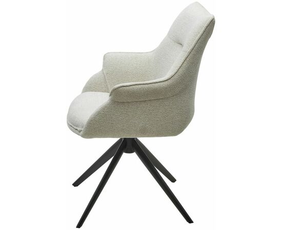 Стул OVE 360 град. поворот. RAVEN22 Бежево-белый, ткань / Черный, ®DISAUR, изображение 8 | Интернет магазин мебели и декора LifeDekor