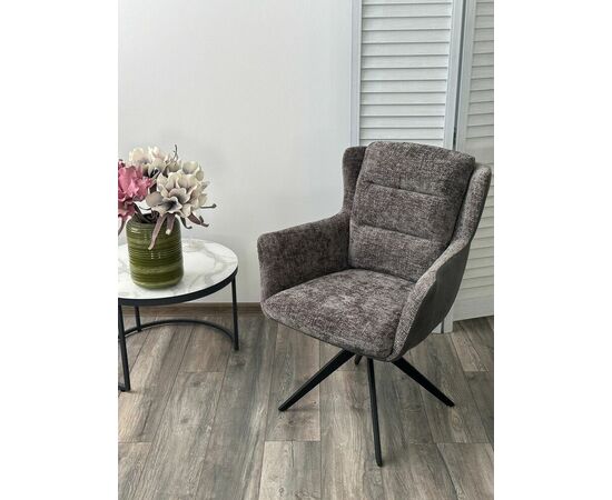 Стул GARLAND 360 град. поворот. HAGA-16 Серый, ткань/ GINO-457 Серый, ткань/ Черный, ®DISAUR, изображение 4 | Интернет магазин мебели и декора LifeDekor
