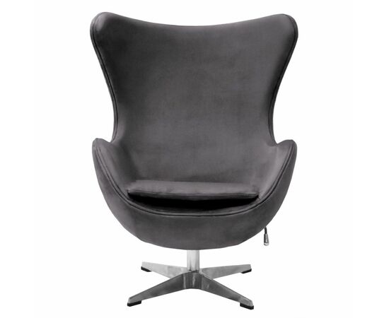 Кресло EGG STYLE CHAIR тёмно-серый, искусственная замша, изображение 2 | Интернет магазин мебели и декора LifeDekor